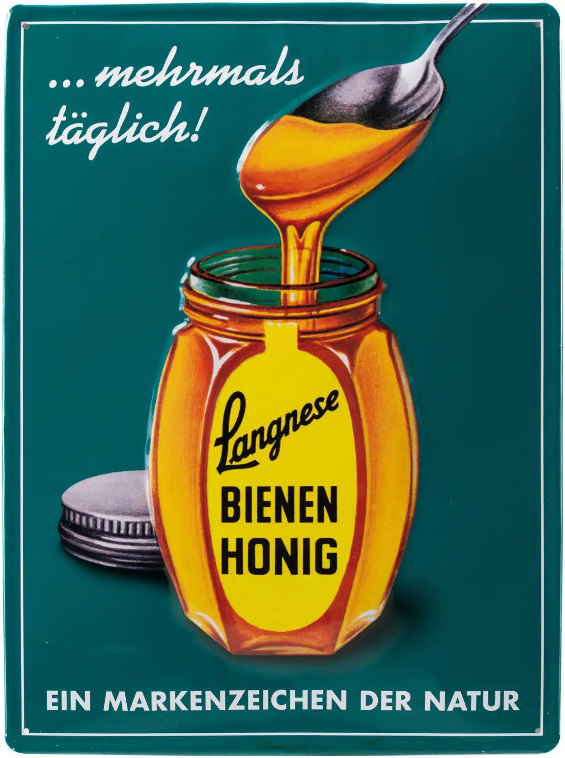 Altes Werbeplakat von Langnese Honig